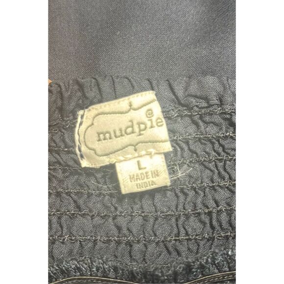 Mud Pie Women’s Off Shoulder Navy Embroidered Dress Size Large - Picture 7 of 9